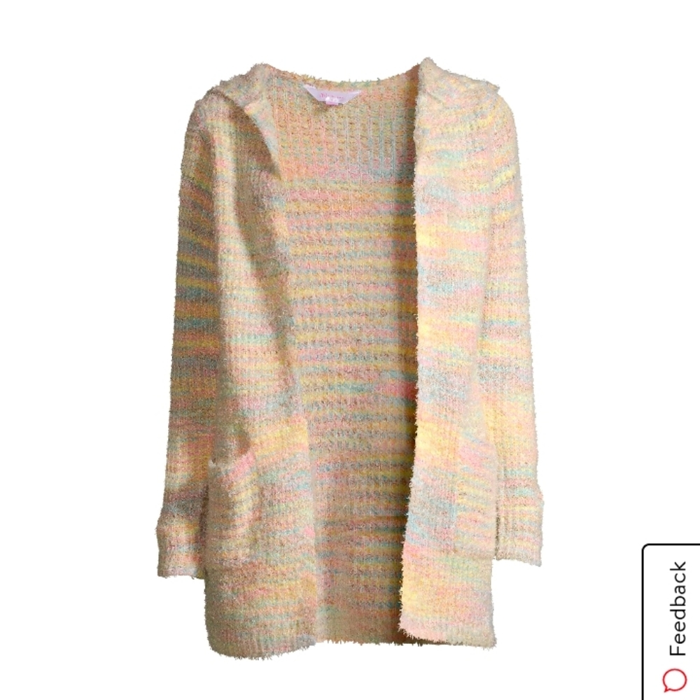 Brand new fuzzy hooded cardigan medium large xxl